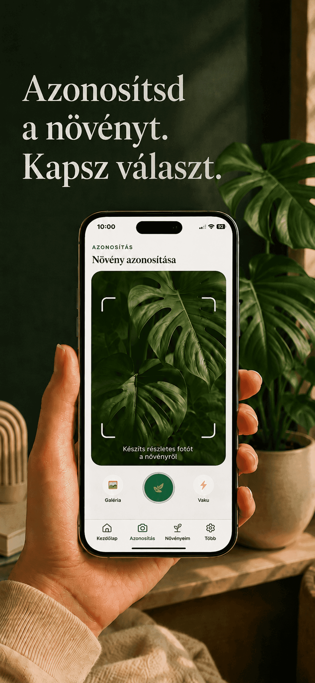 A Gardenix kamera képernyője egy monsterát vesz célba a szkenneléshez